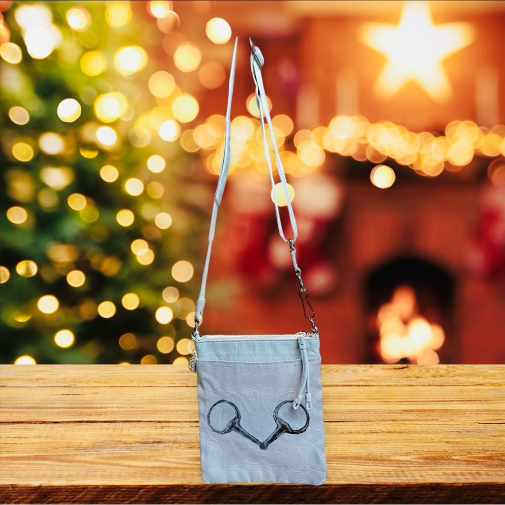 Coach cream jacquard signature and leather crossbody handbag -painted horse bit - Picture 3 of 15